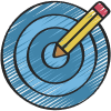 An image of a target board representing content writing services